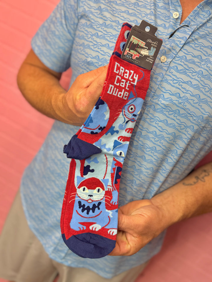 Crazy Cat Dude Men's Socks