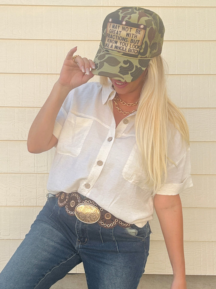 Coastal Cool Linen Button Top