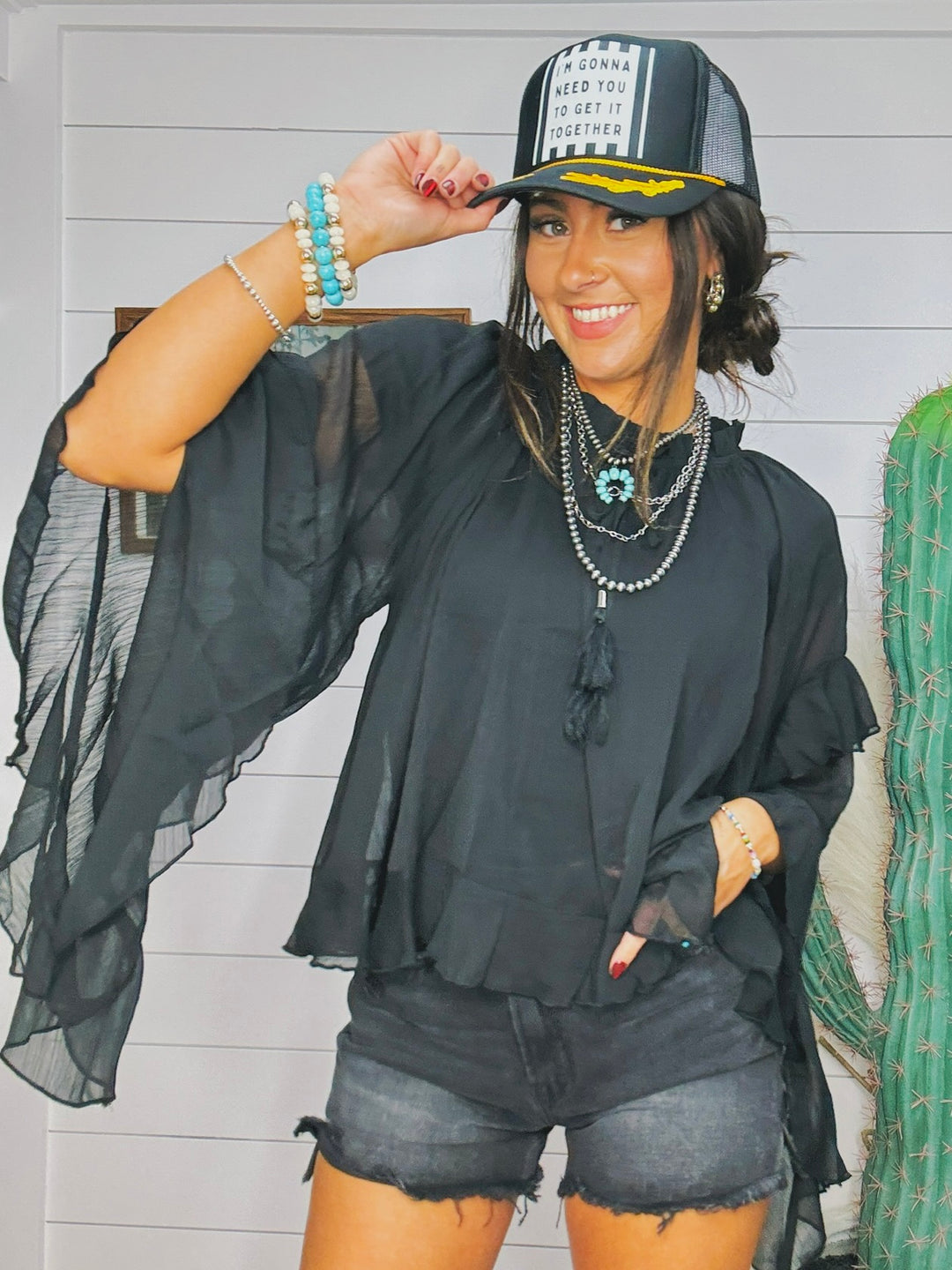 Twirl & Whirl Ruffle Blouse