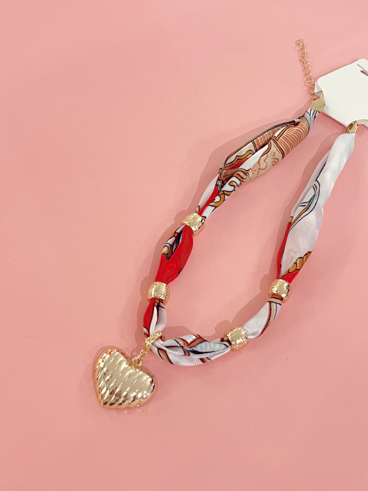 Sunkissed Heart Scarf Necklace