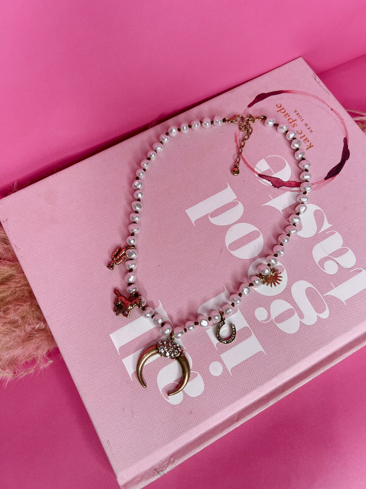 Western Pearl Charm Necklace