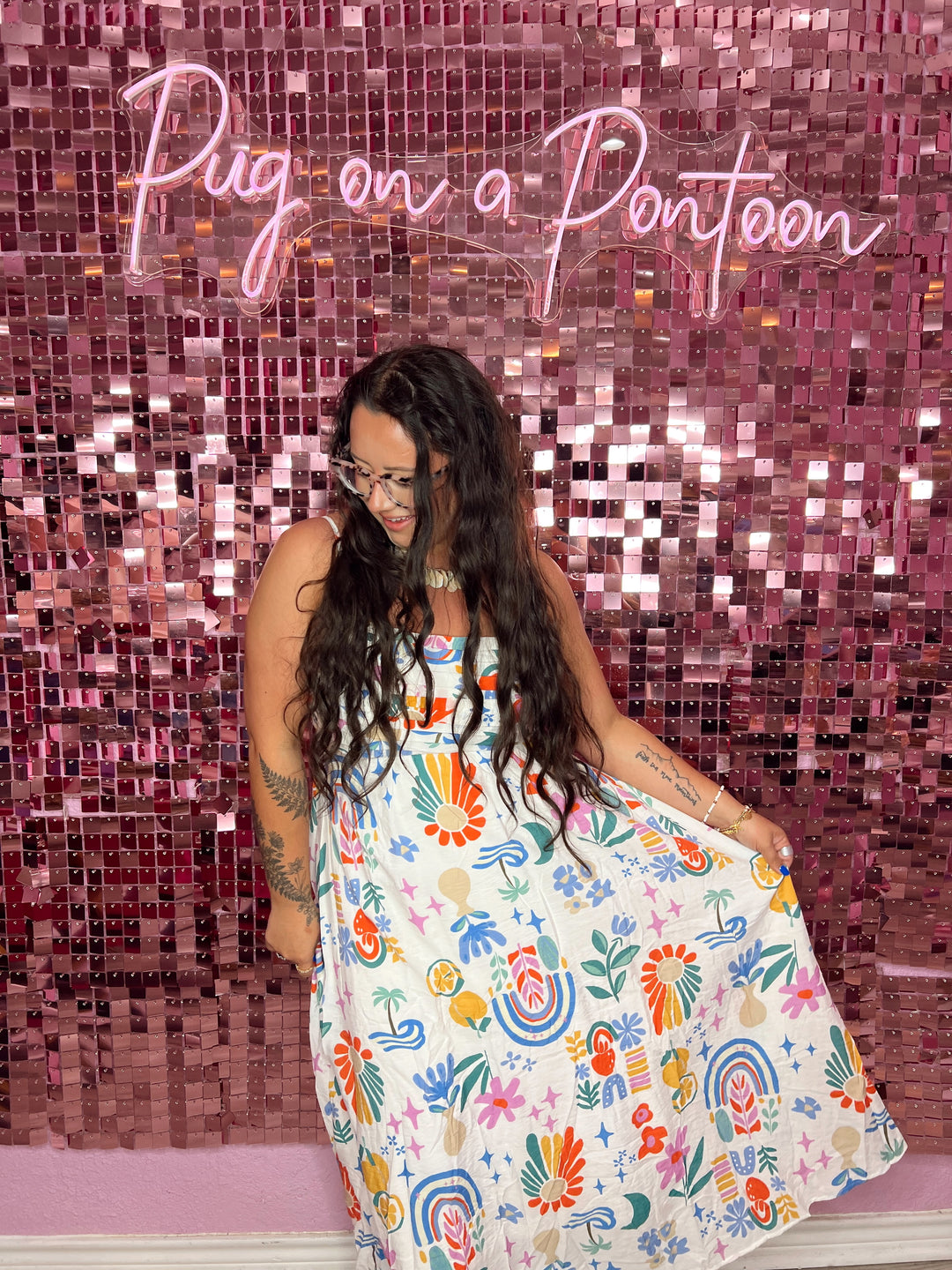 Summer Pleated Bow Back Midi Dress