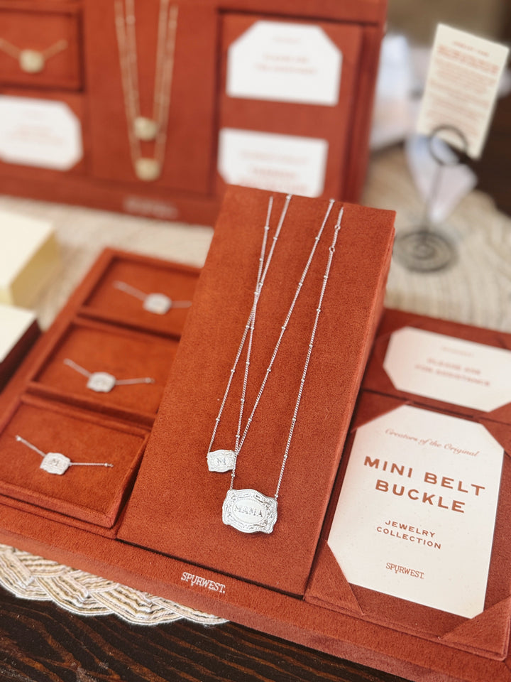 Ultra Mini Belt Buckle Initial Necklace