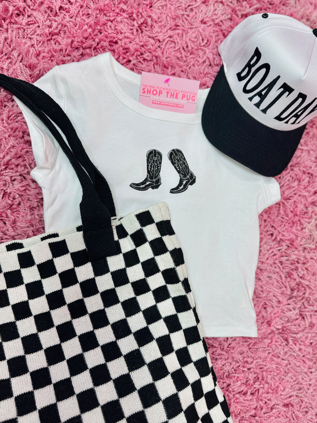 Western Boot Print Crop Tee