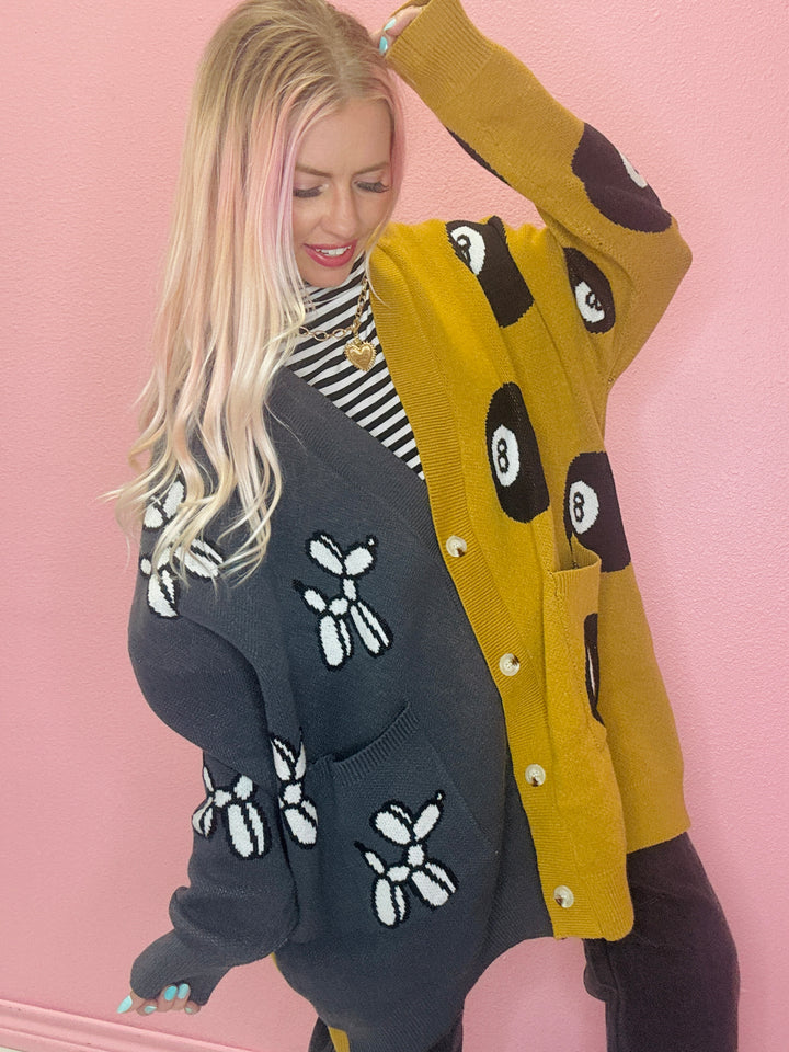 8 Ball & Balloon Dog Cardigan