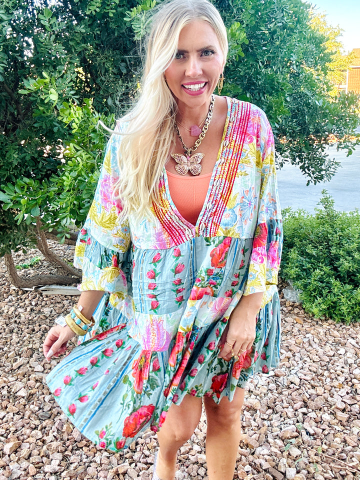The Coastal Charm Patchwork Dress