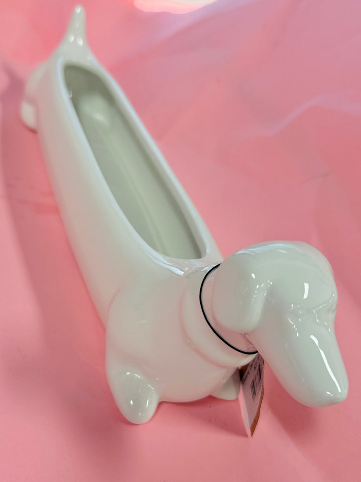 Ceramic Dachshund Cracker Dish
