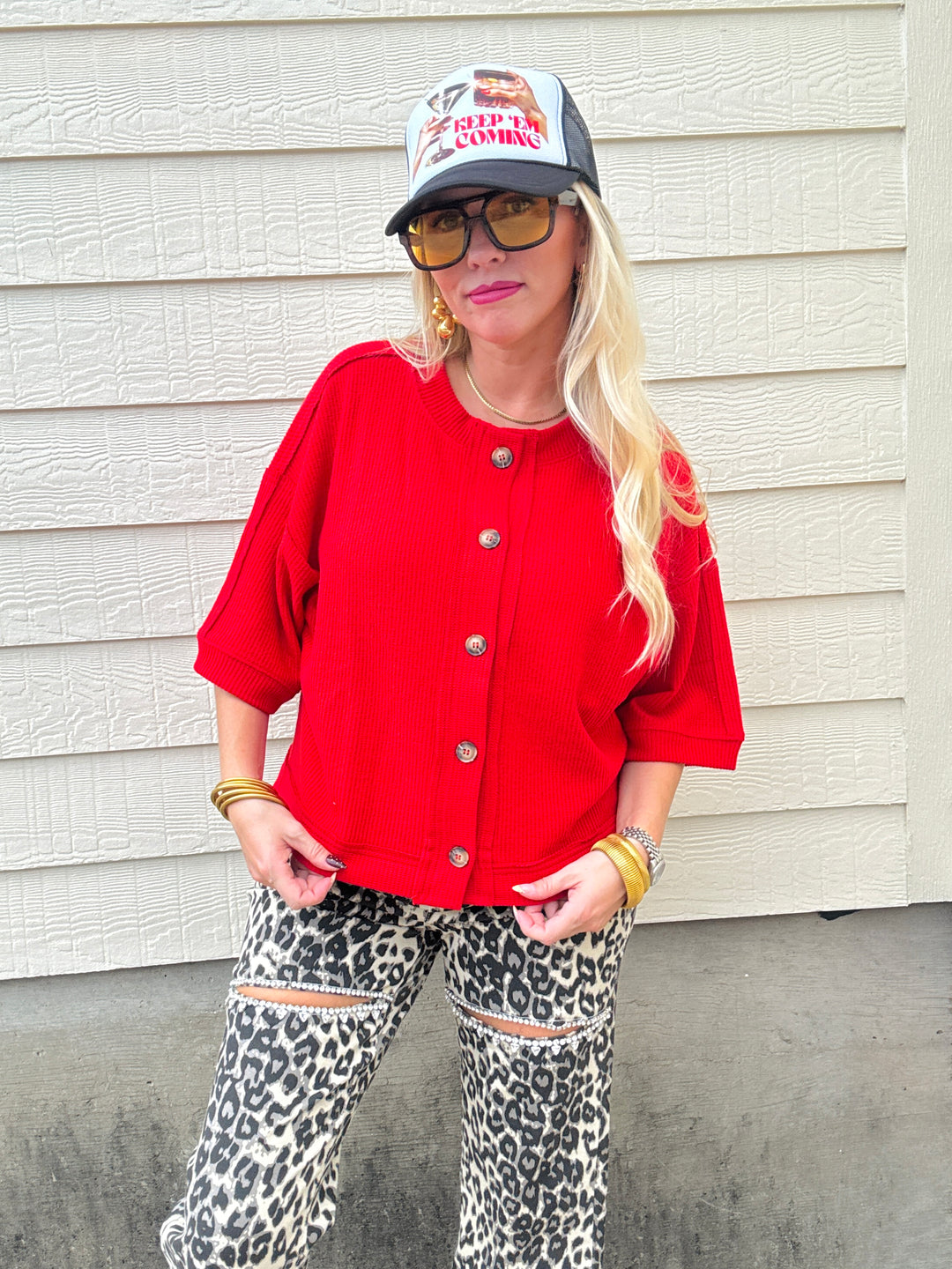 Early Mornings Button-Up Top