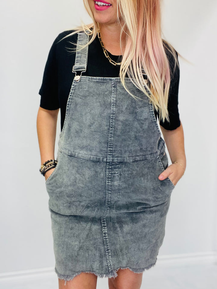 The Kay Corduroy Overall Dress