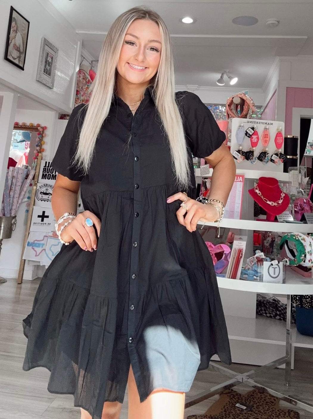 The Kiera Tiered Shirt Dress