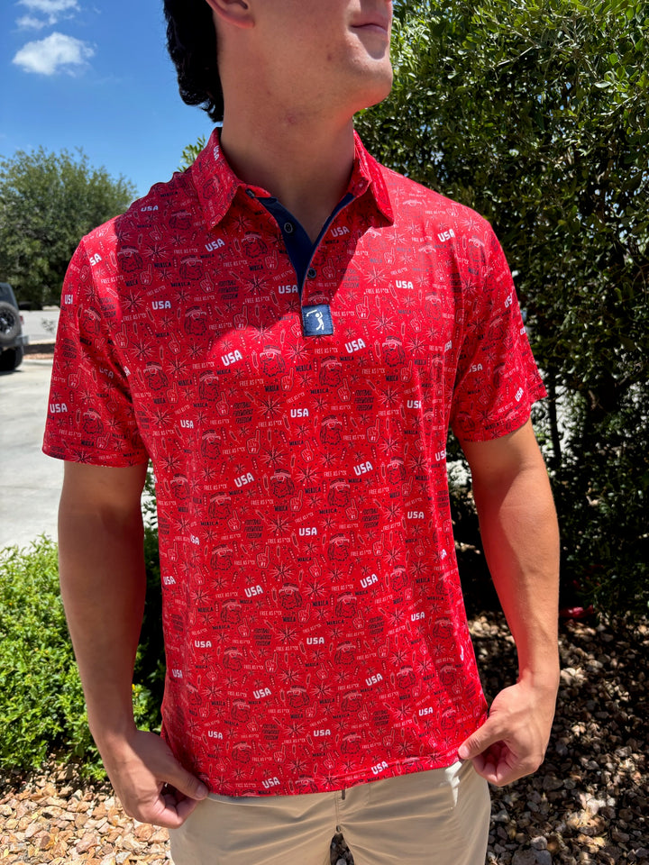 Merica Red Polo