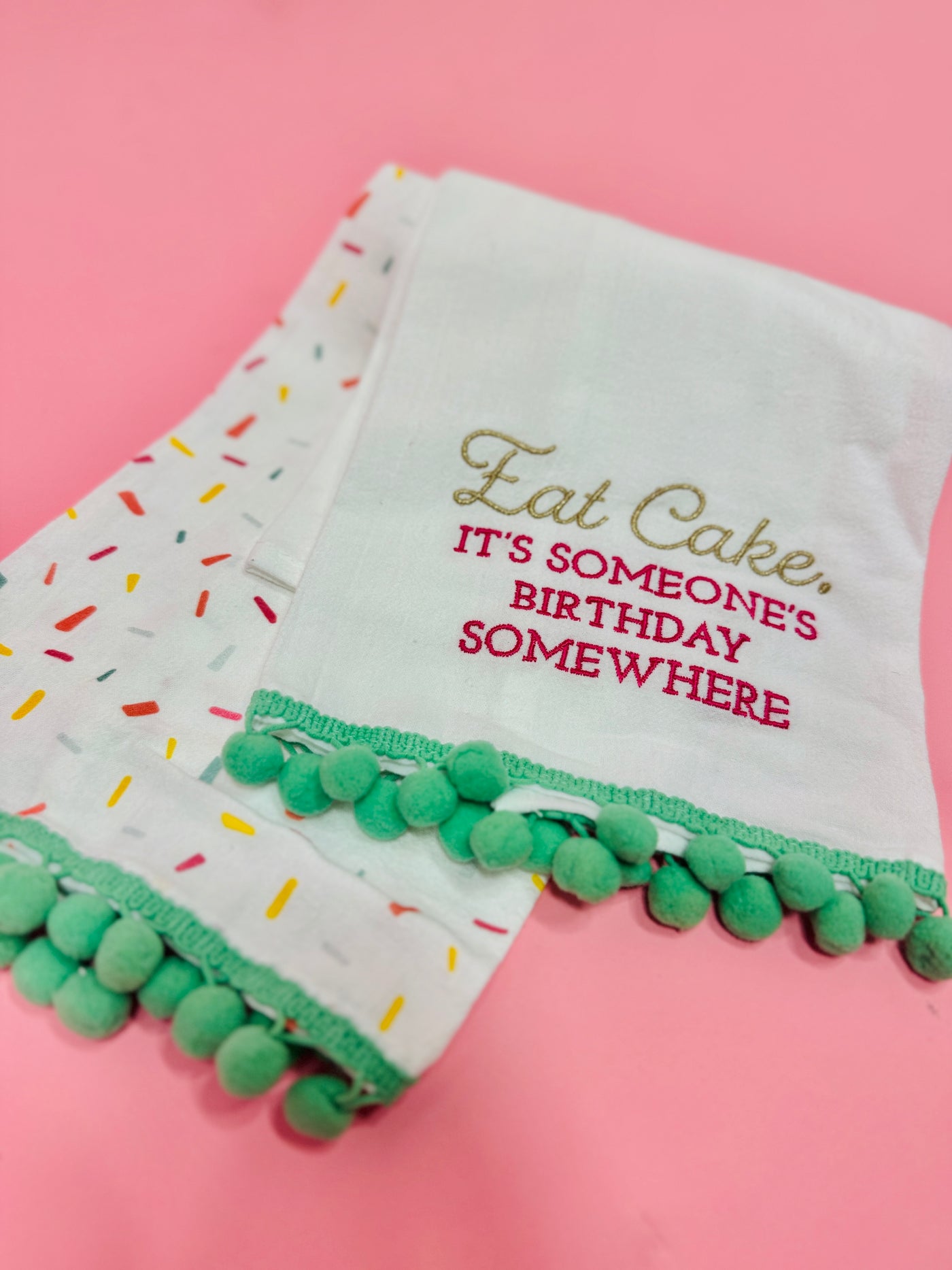 Eat Cake & Sprinkles Tea Towels