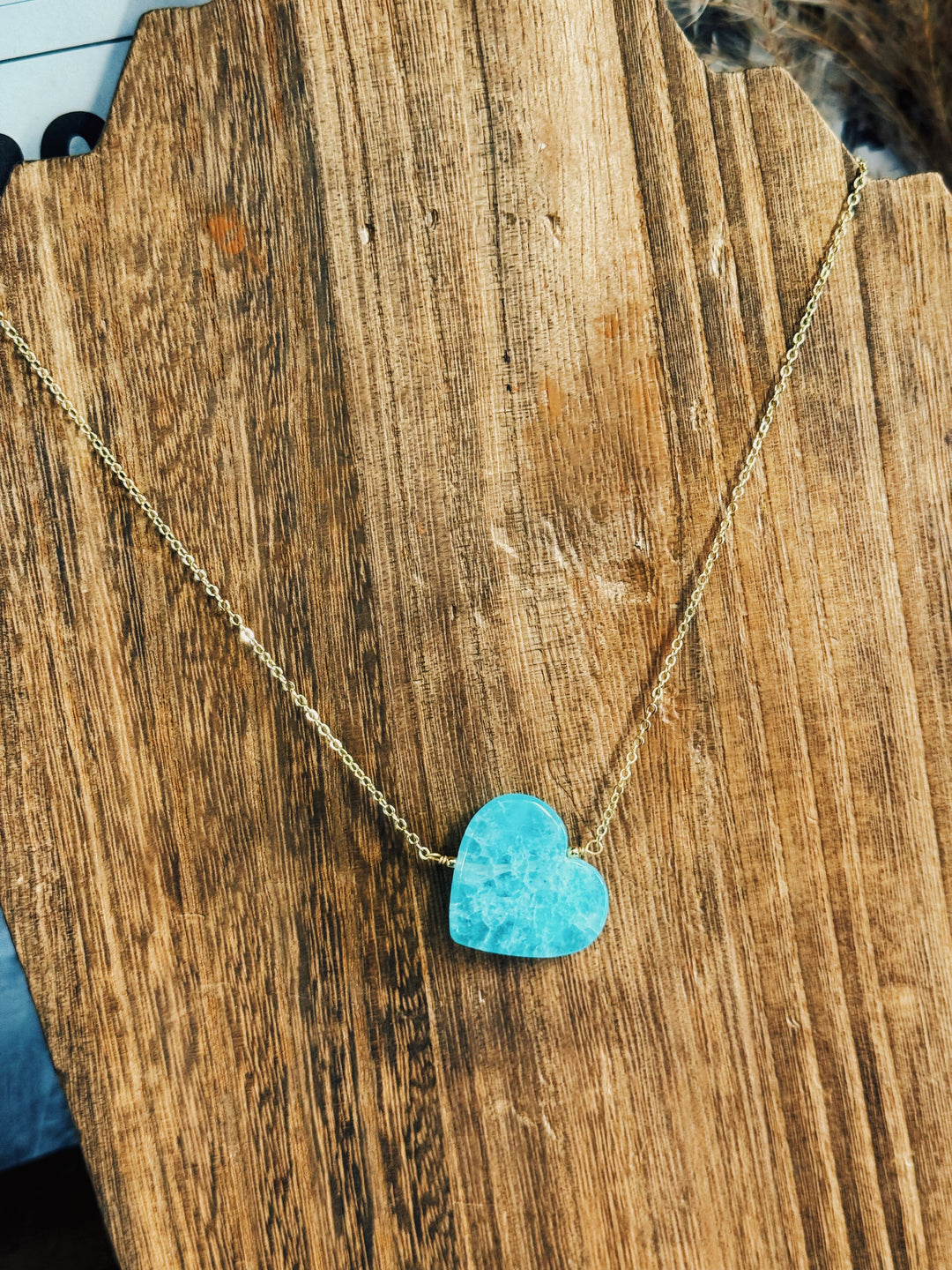 The Birdie Blue Heart Necklace