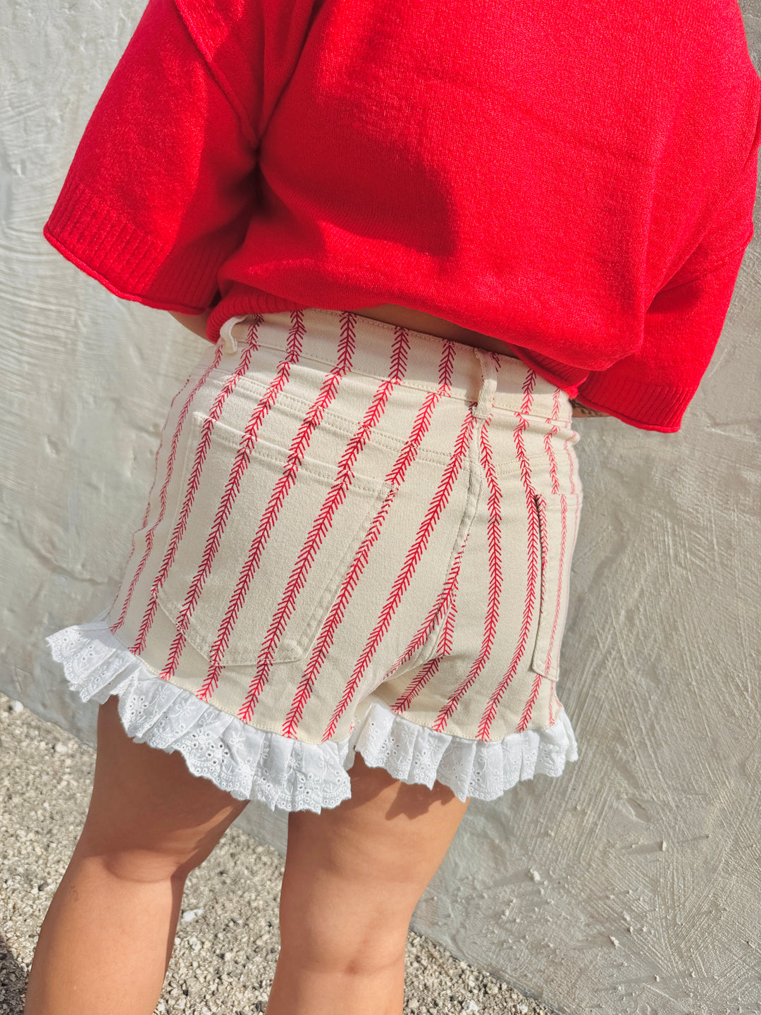 Home Run Ruffle Denim Shorts