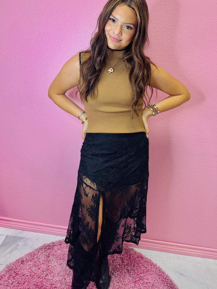 The Lumi Lace Side Slit Skirt