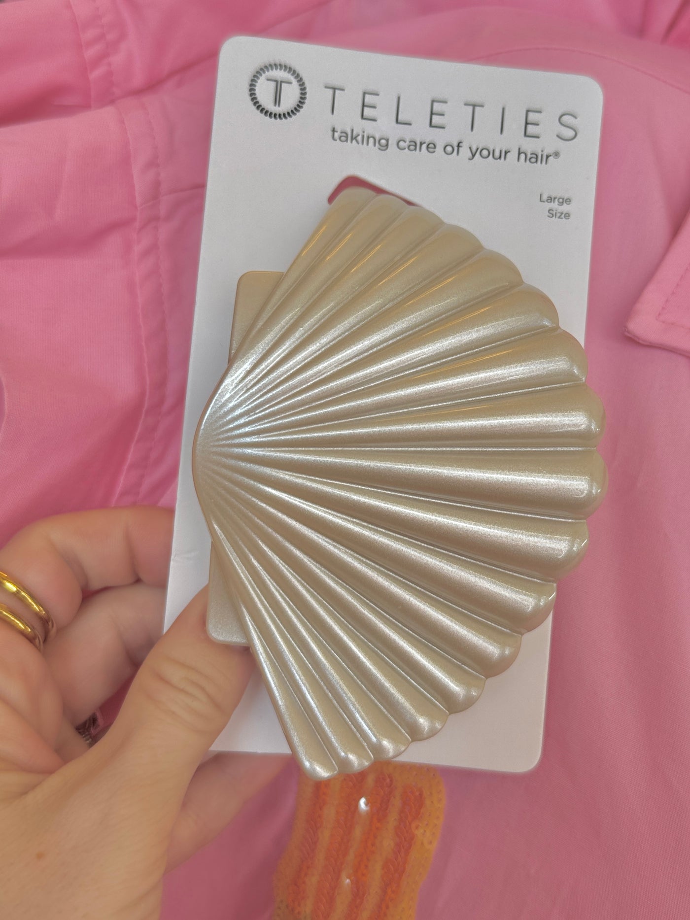 Shimmering Shell Flat Hair Clip