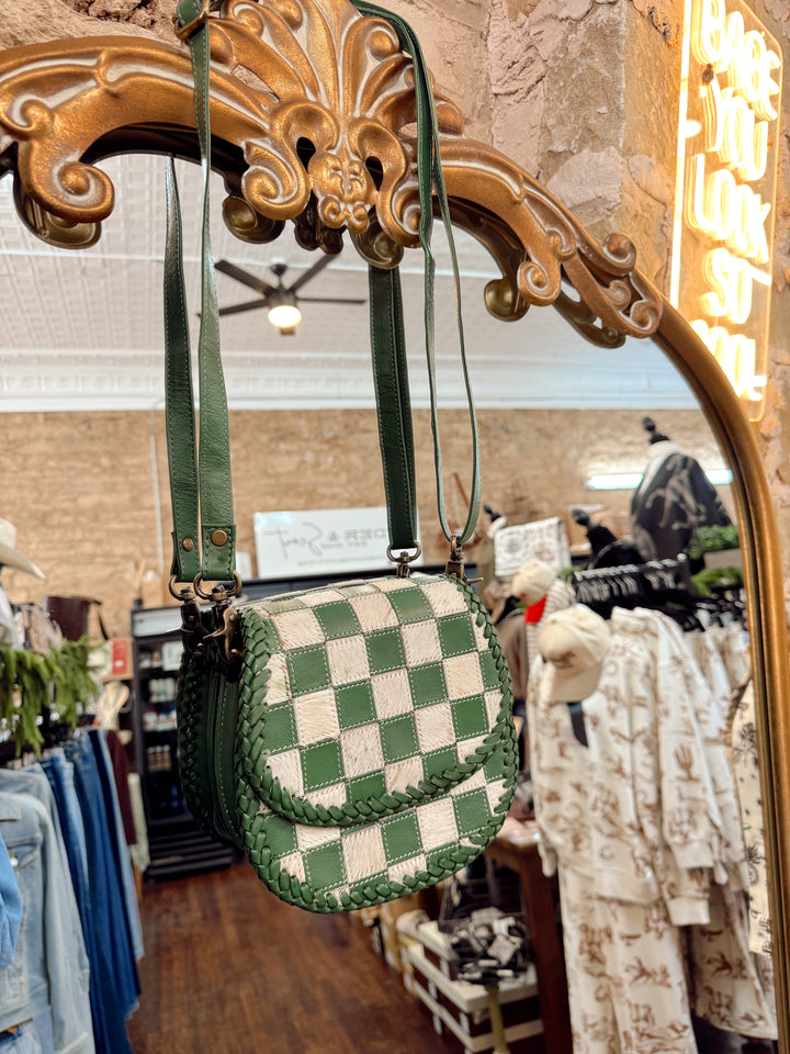 Verdant Rodeo Checkered Purse