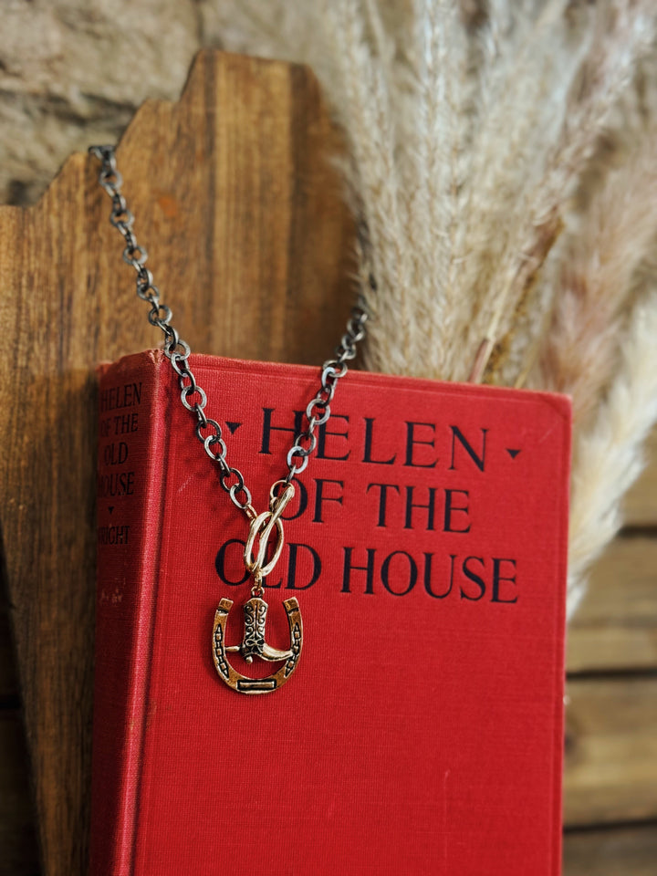 Lucky Horseshoe Toggle Necklace