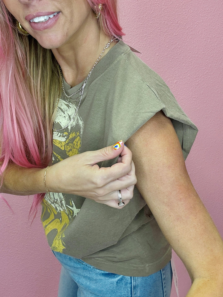 Born Free Muscle Top Graphic Tee