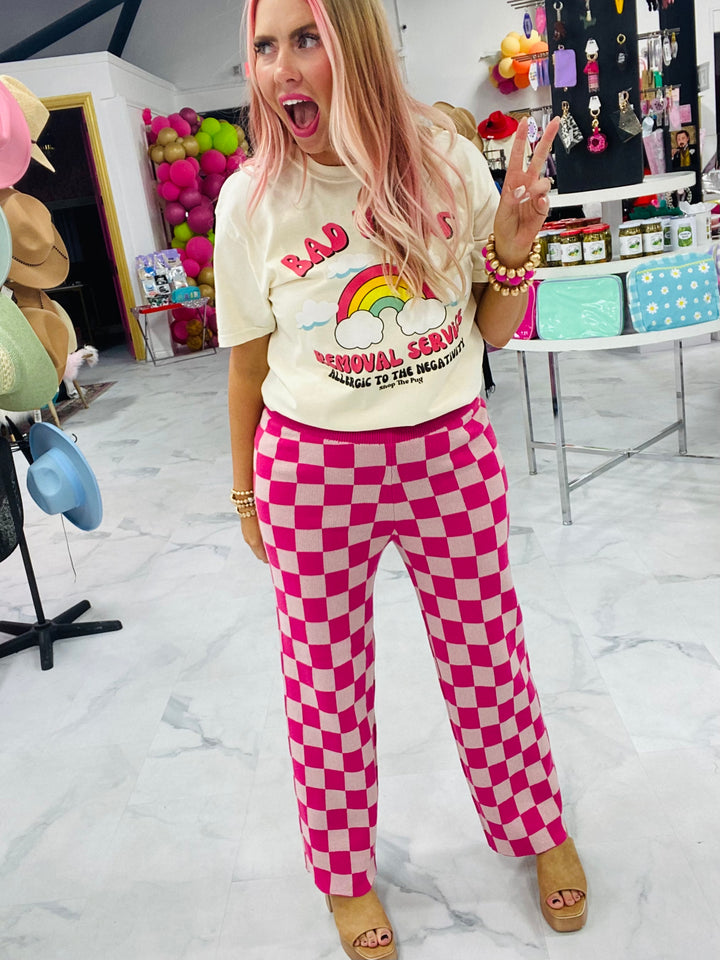 In Check Patterned Pants