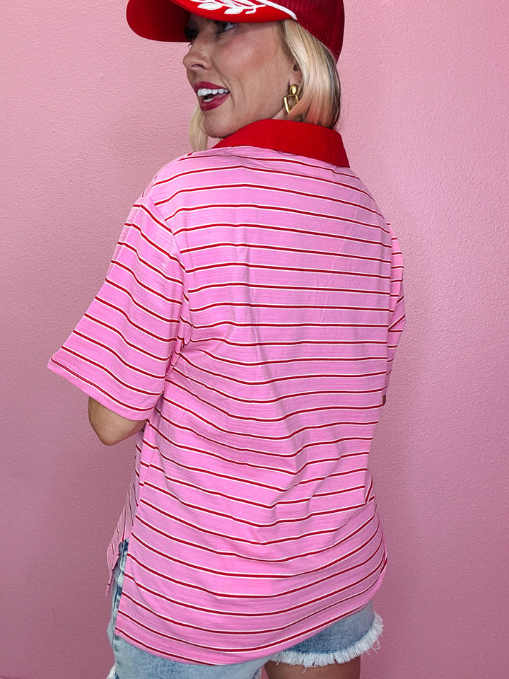 The Coastal Cool Oversized Stripe Top
