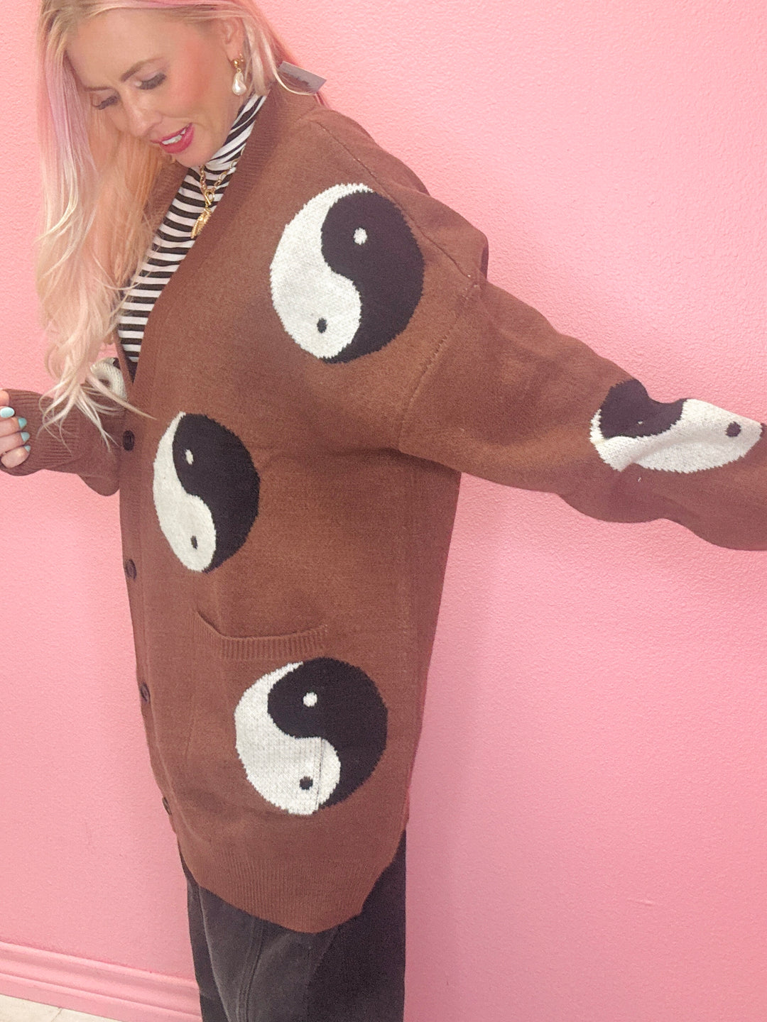 Oversized Yin Yang Cardigan