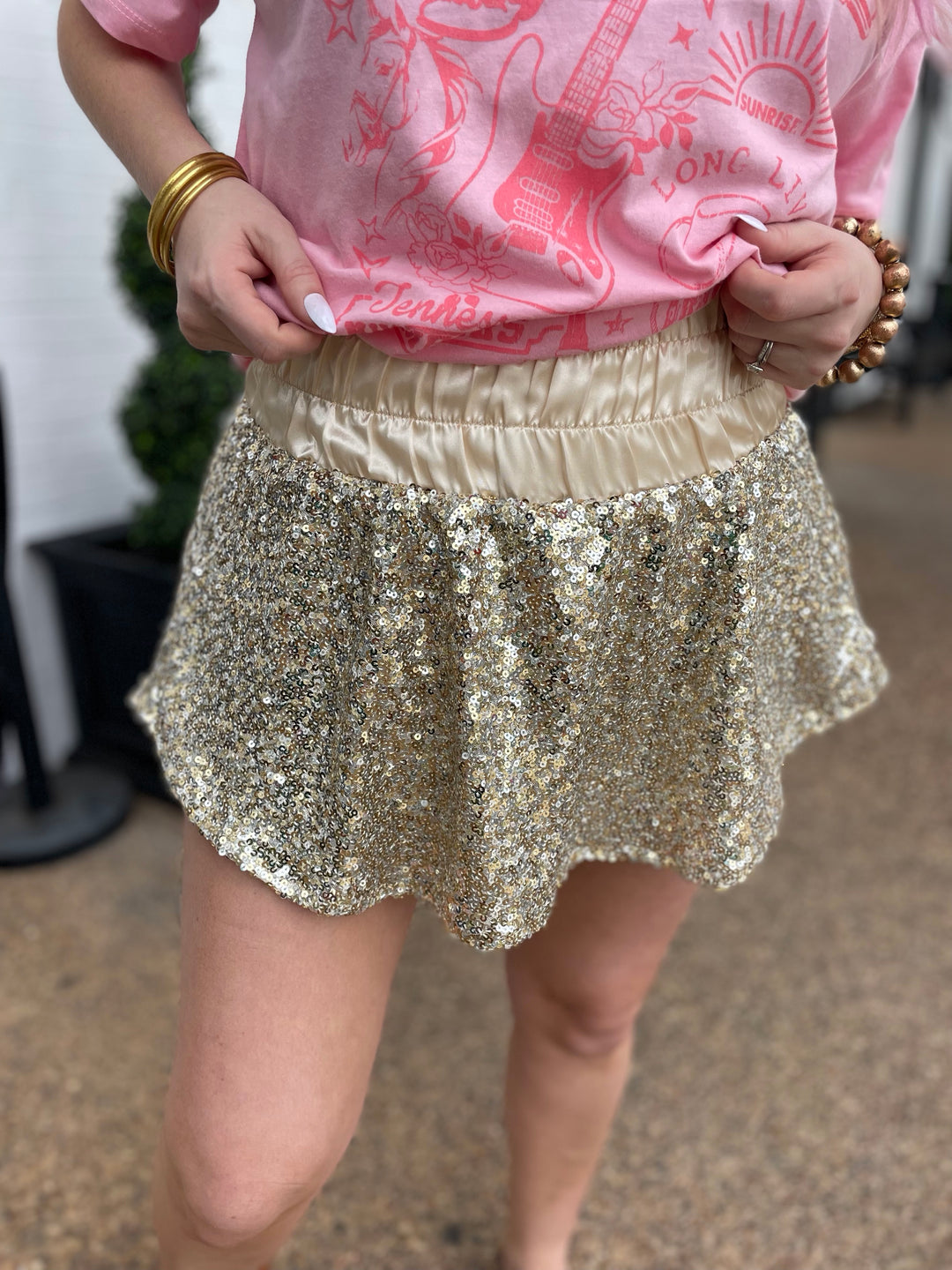 All That Glitters Sequin Skort