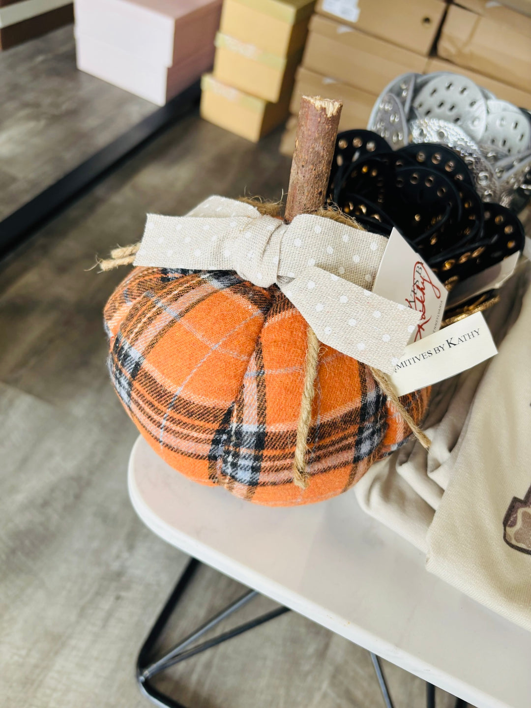 Plaid Pumpkin Decor