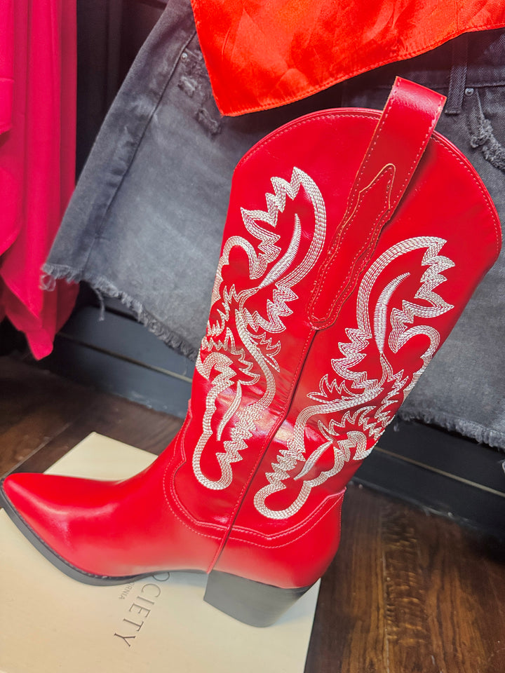 The Amaya Cherry Cowboy Boot