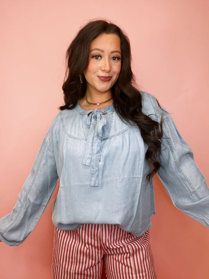 The Soft Spoken Chambray Top