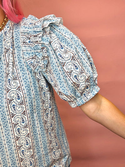 Powdered Perfection Paisley Top
