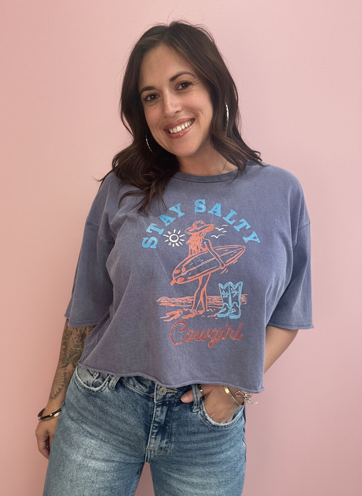 Stay Salty Crop Graphic Tee