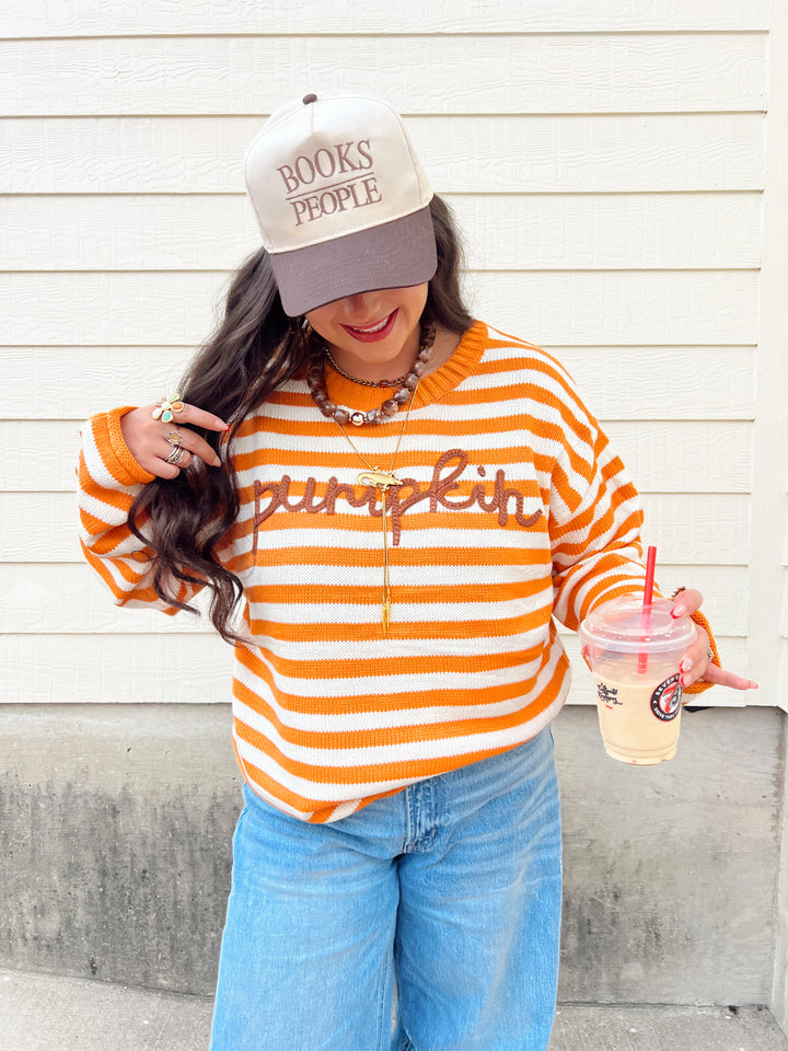 Pumpkin Striped Sweater