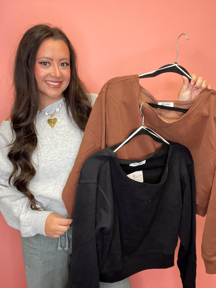 Hannah Off-Shoulder Sweatshirt