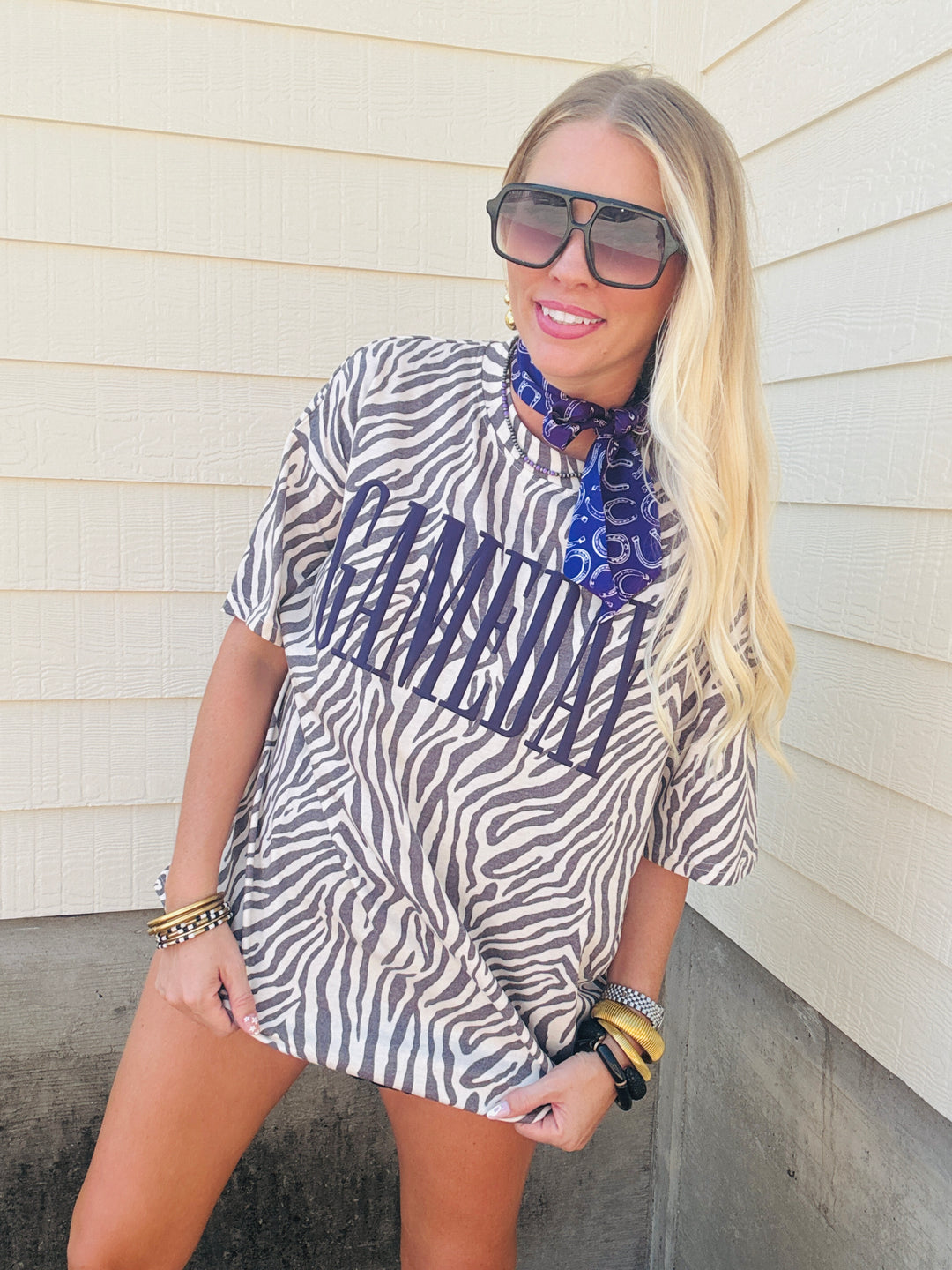 Wild Side Gameday Zebra Tee