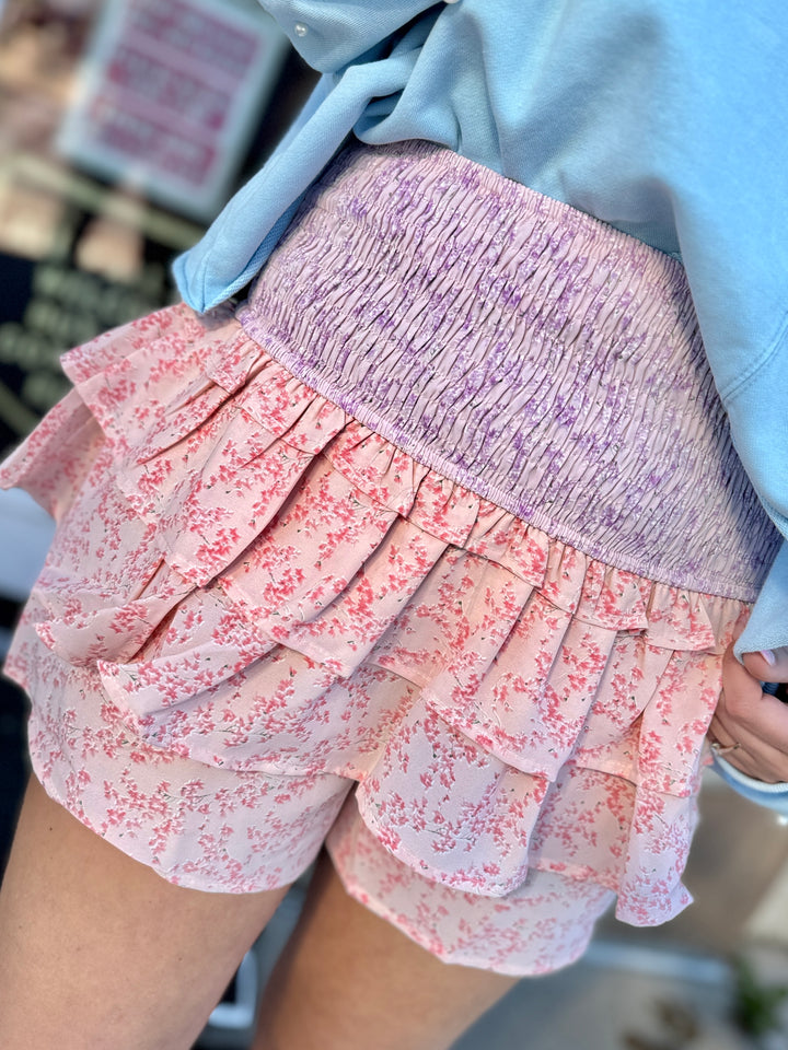 The Scarlette Smocked High Waist Ruffle Shorts