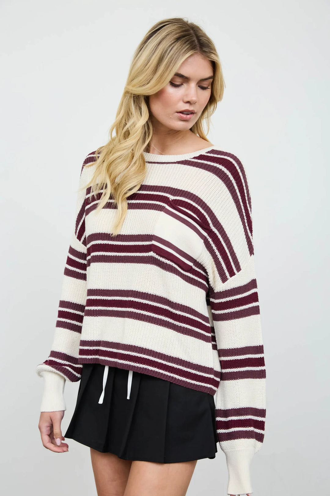 Cozy Colorblock Stripes Cotton Sweater