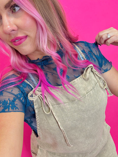 Short Sleeve Lace Layering Top