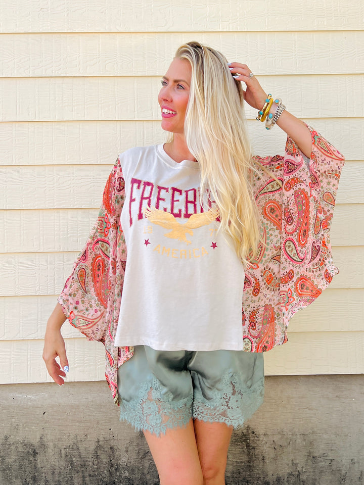 Stars, Stripes & Free Bird Kaftan Top