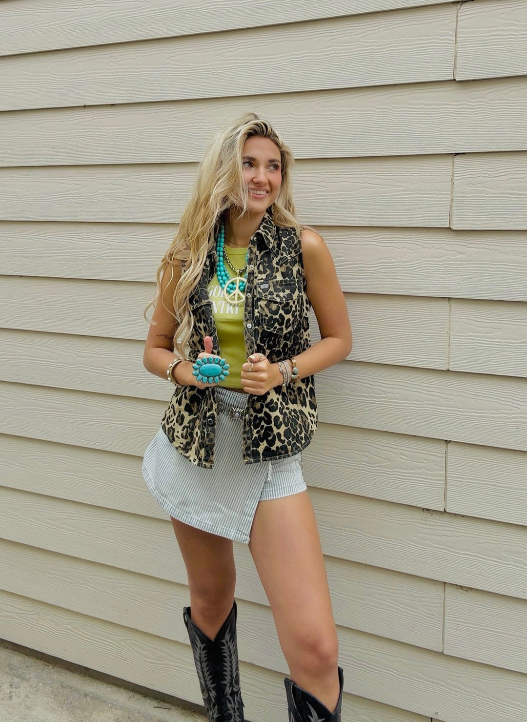 The Sadie Denim Button Down Sleeveless Shirt