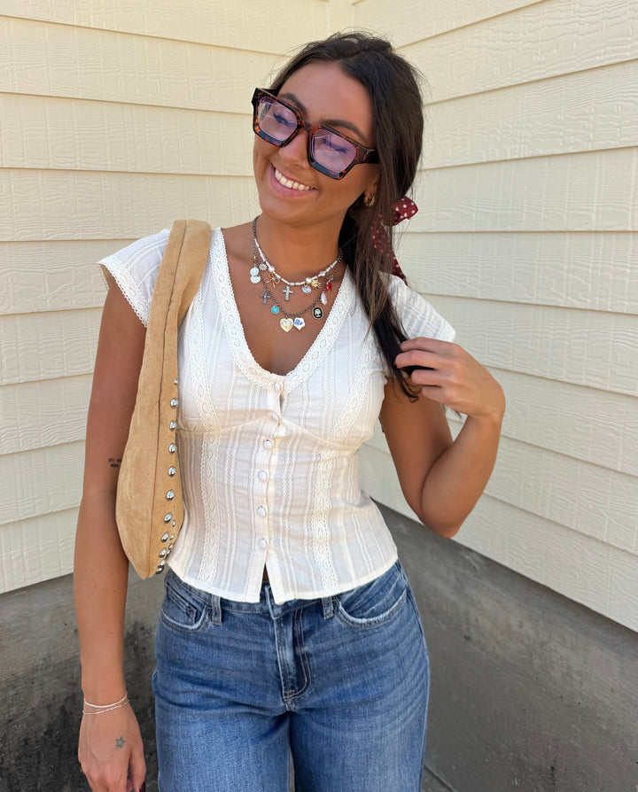 Sweet Caroline Button Up Blouse