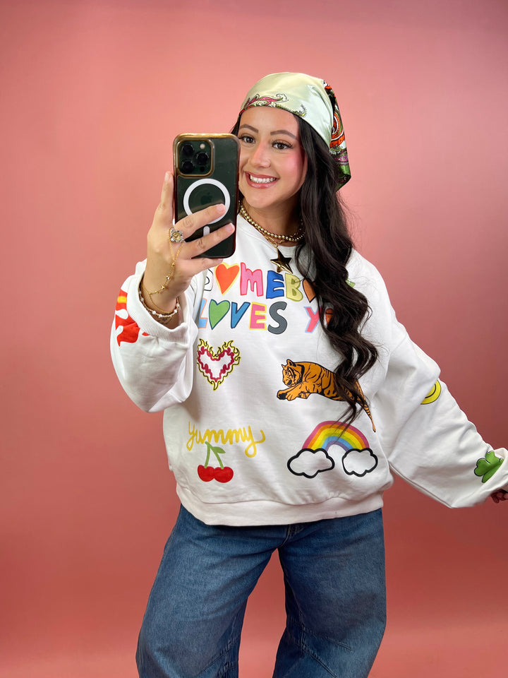 Somebody Loves You Graphic Sweater