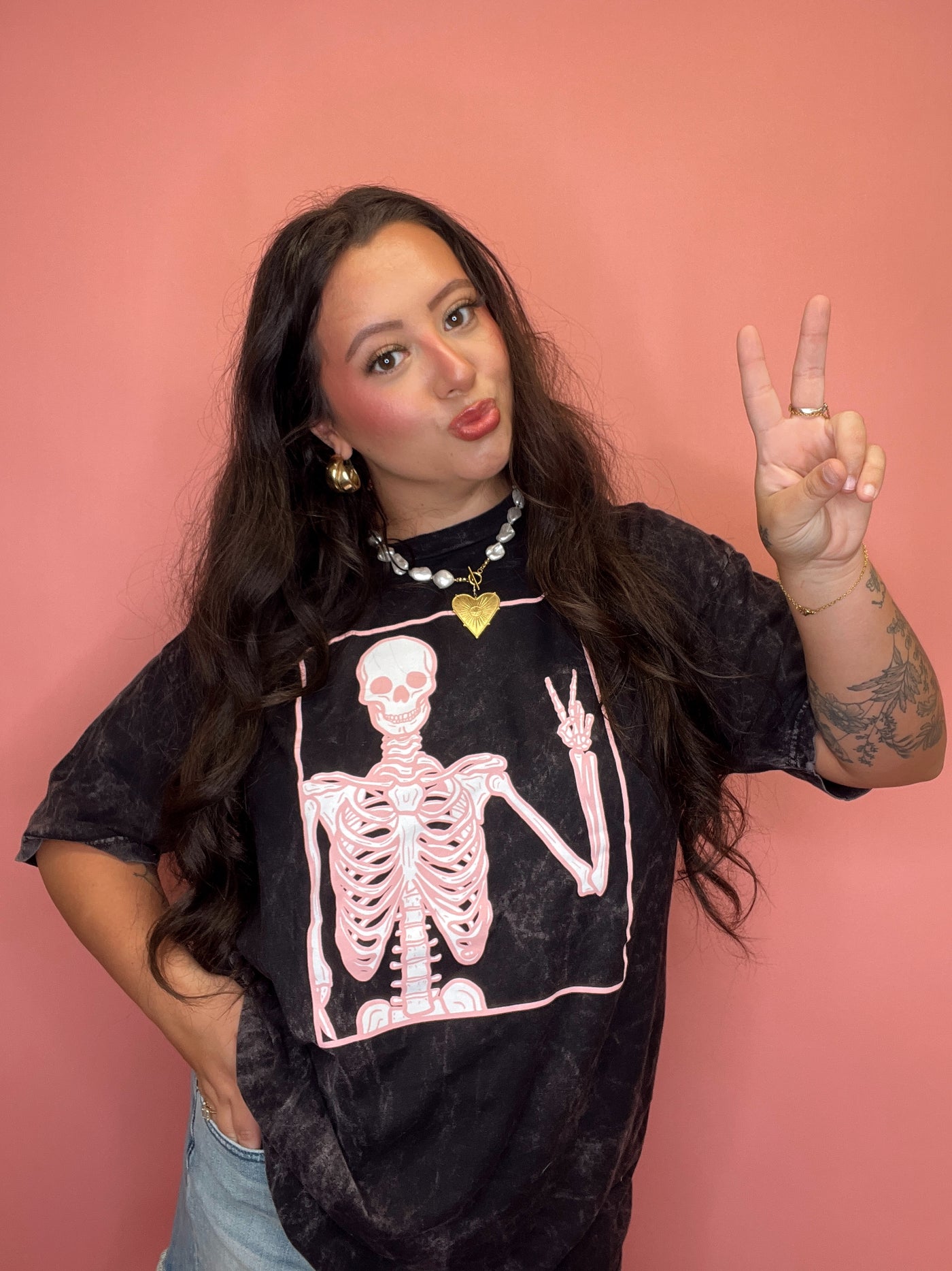 Peace Skelly Graphic Tee