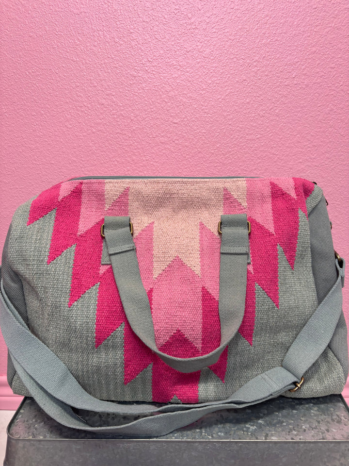 Slate & Pink Aztec Duffle Bag