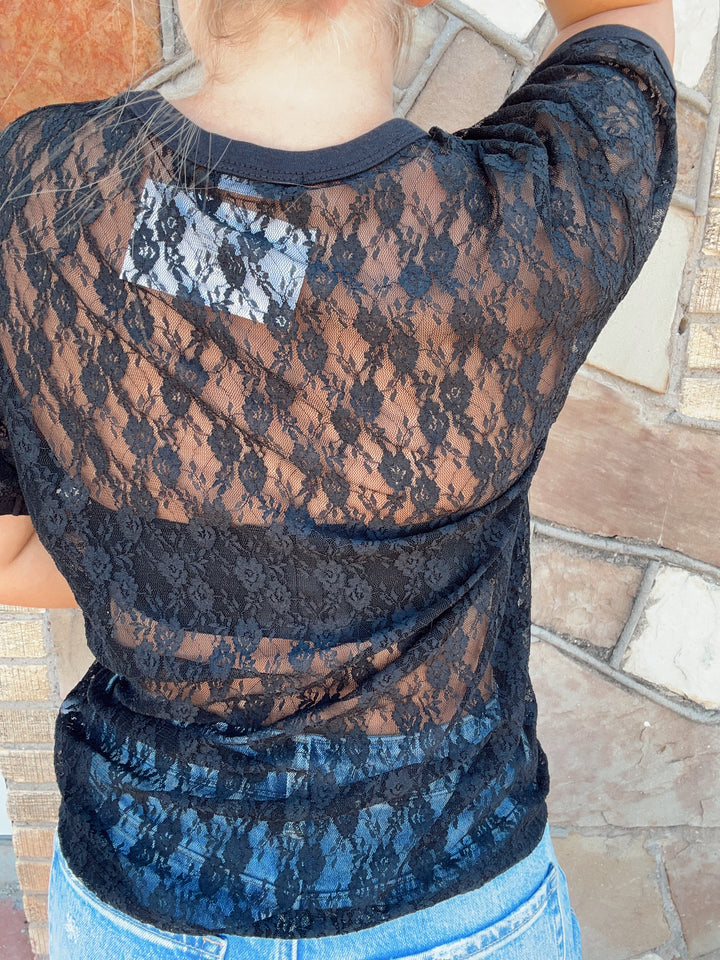 Game Day Lace Top