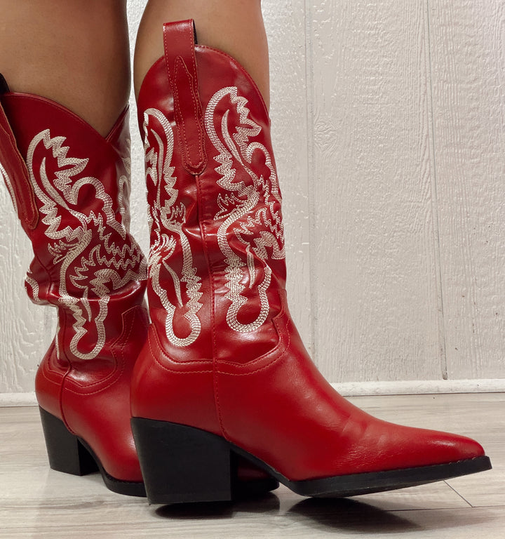 The Amaya Cherry Cowboy Boot