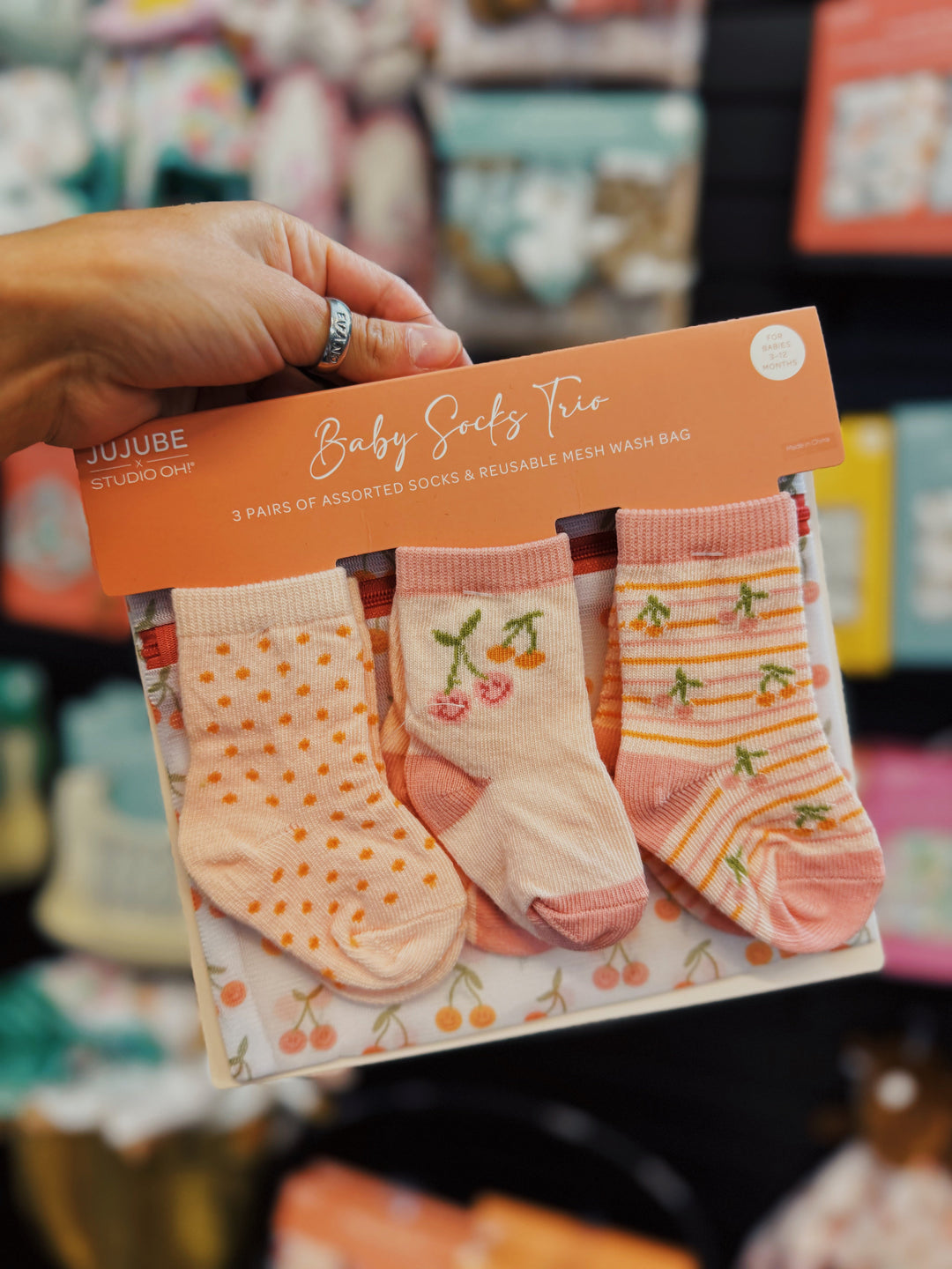 Cherry Cute Trio Baby Socks