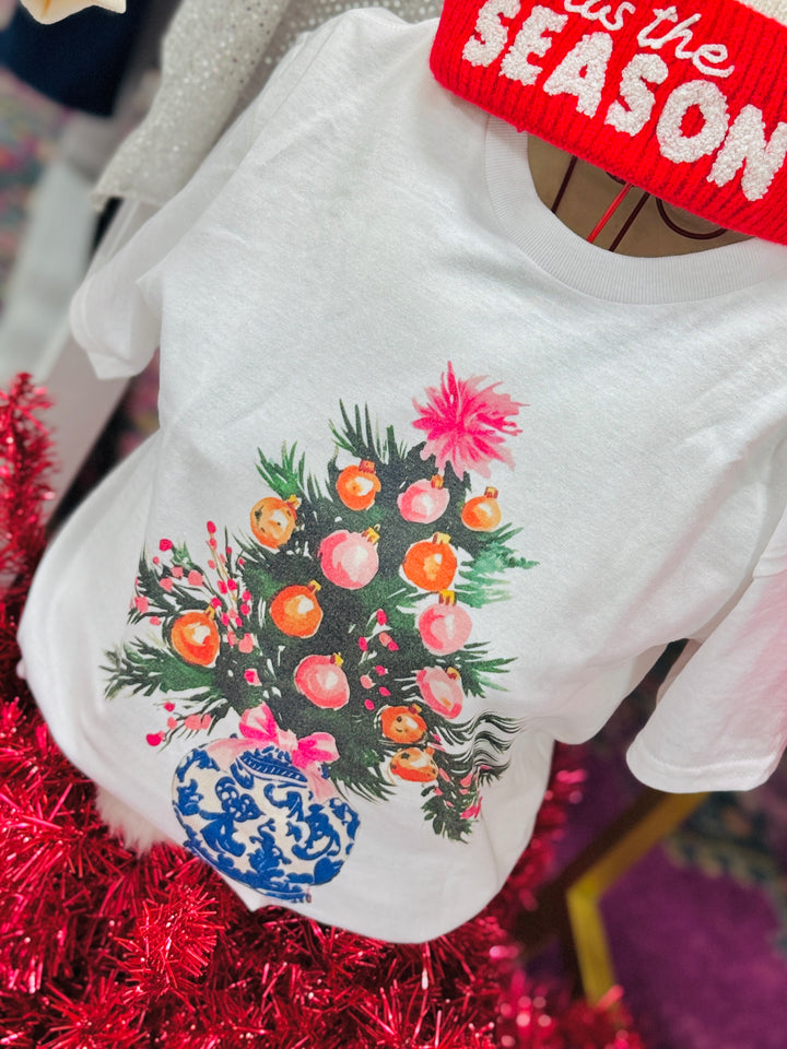 Blue China Christmas Graphic Tee