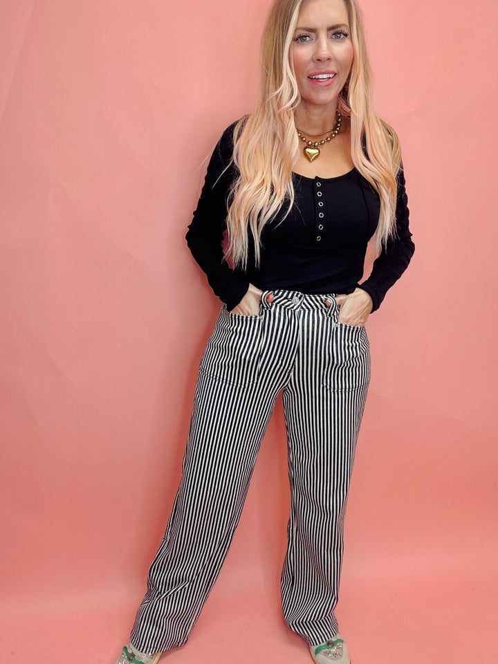 Easy Going Denim Stripe Jeans