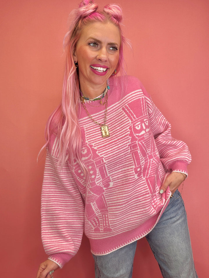 Nutcracker Stitched Christmas Sweater